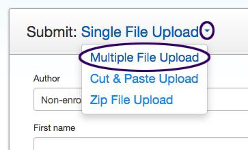 Near the top of the submission screen, click on the down arrow to the right of the "Submit: Single