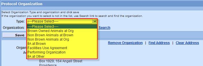 b. Add the Organization click on SEARCH link to open the Organization Search Window.