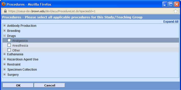 PROCEDURE To add Procedures to a Protocol: 1. Select the PROCEDURES link in the Navigation Pane on the left side of the screen.