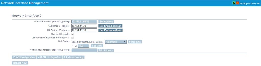 System Configuration When this option is enabled, GEO also listens on any Additional addresses that are configured for the interface.