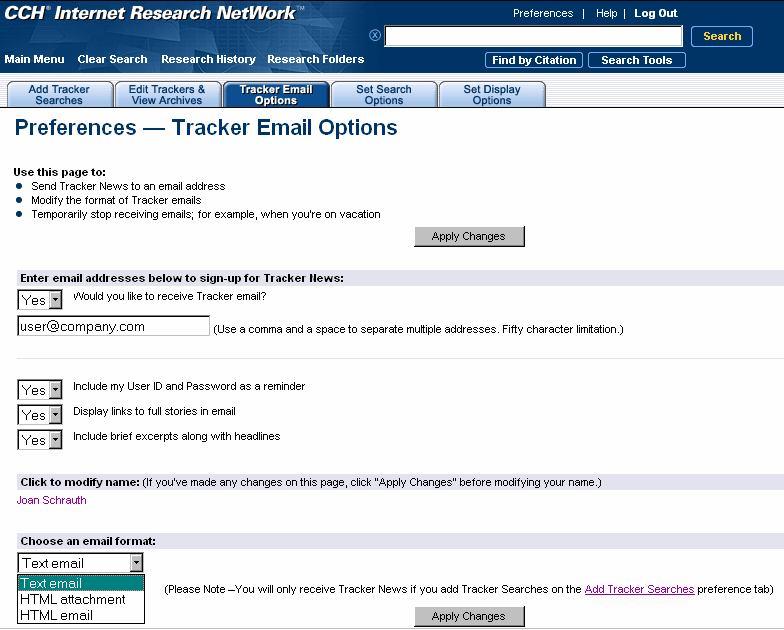 Accessing Tracker News Daily postings that meet your Tracker News criteria can be accessed several ways: o On your My CCH tab, o Under the Tax Tracker tab (CCH Tax Research NetWork only), o Received