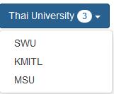 Example <div class="dropdown"> <button class="btn btn-primary dropdown-toggle" type="button" data-toggle="dropdown"> Thai University <span class="badge">3</span> <span class="caret"></span>