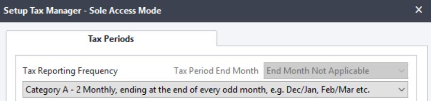Once the Year End is completed select Setup > Periods, change the Number of Periods to 12. Ensure that the description for periods are correct e.g. Period 1 is March, Period 2 is April etc.