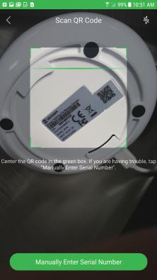 Serial Number button. If you entered or scanned a valid serial number, the model and serial number of your camera will show on the next screen.