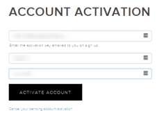 5 The activation key will be pre-filled for you. Enter your credentials to activate your account.