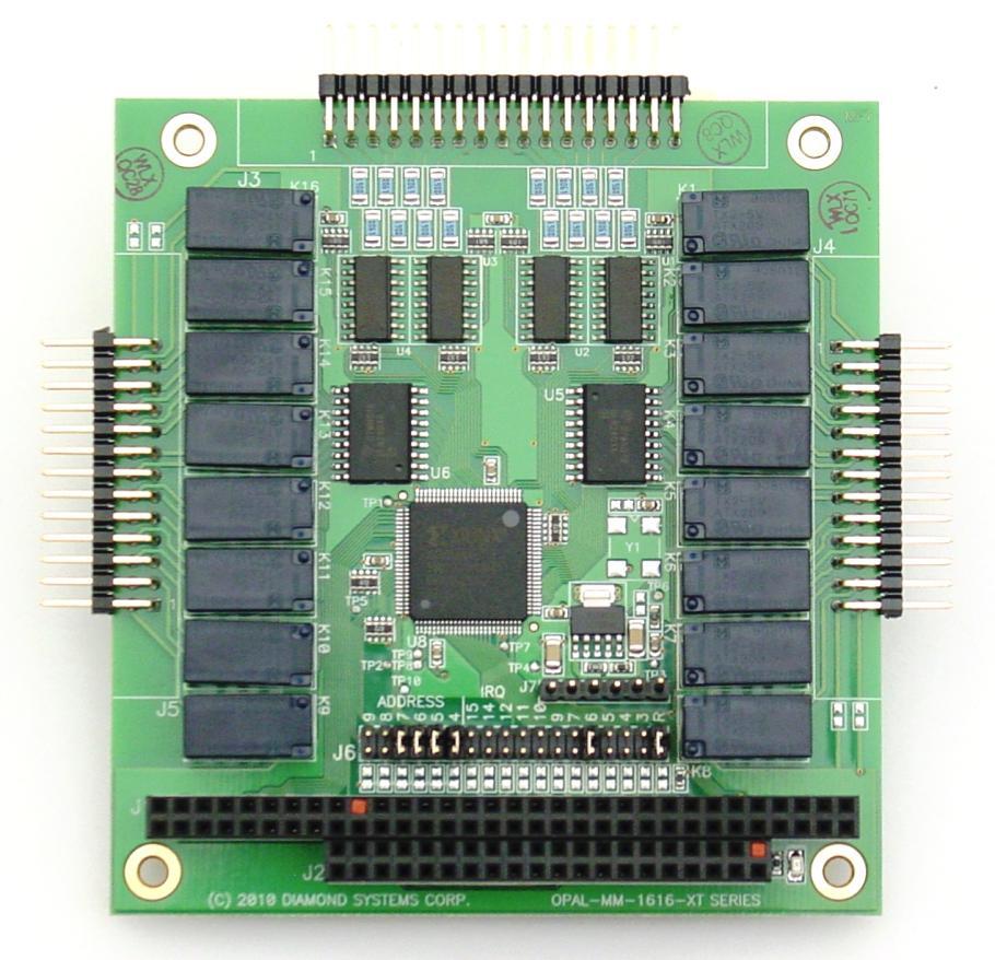 init OPMM-1616-XT PC/104 I/O Module with Optoisolated inputs and Relay Outputs Rev 1.