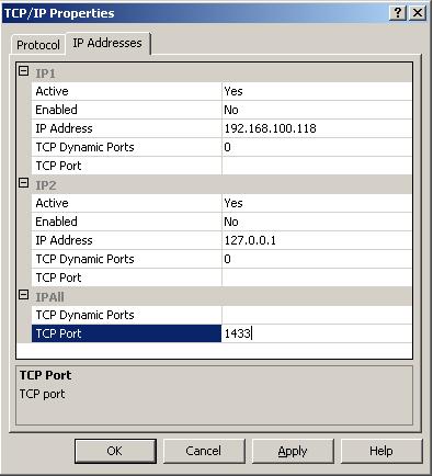 Sophos Mobile Control 10. In the Protocol tab, set Enabled to Yes and click the IP Addresses tab. 11. Click TCP Dynamic Ports and make sure that the field is empty to disable this function.