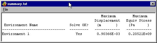 Solve the exercise A. Click on the Solve tab on the MTB. 5.2.A 5.2.B B. Click on the Solve Problem button. The Solve Environment(s) dialog will appear since there is only one environment. C. Click OK to proceed with the solution.