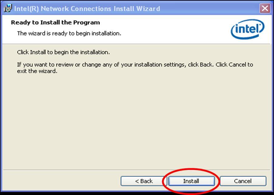 want to install, keep the default setting and click