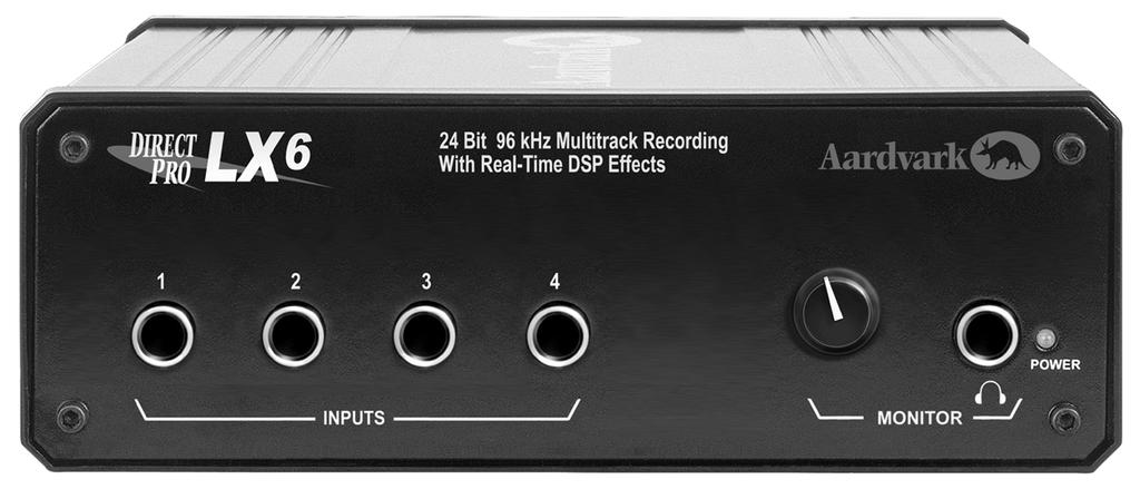 Direct Pro LX6 Interface Box - Front /Rear DIRECT PRO LX6 INTERFACE BOX Front Panel The LX6 has four analog inputs located on the front of the interface box.