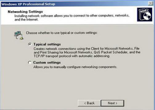 Compare and contrast a default installation and a custom installation The default installation of Windows XP is sufficient for most computers used in a home or small office network.