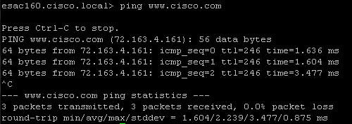 Testing Communications The Basics From the CLI, use ping to test communications on then off the subnet.