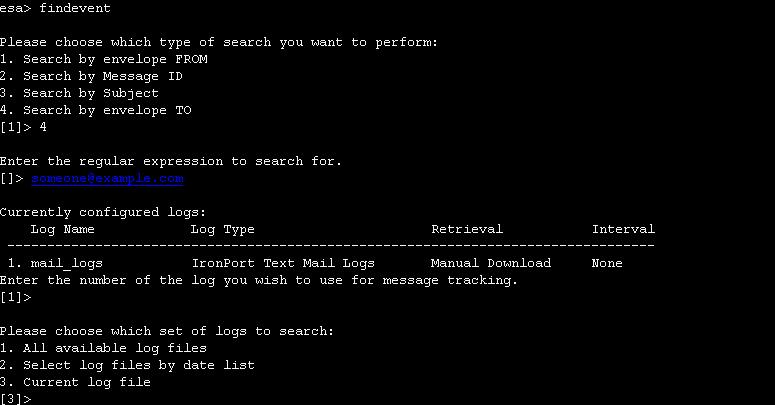 Searching Logs Using findevent From the CLI, use