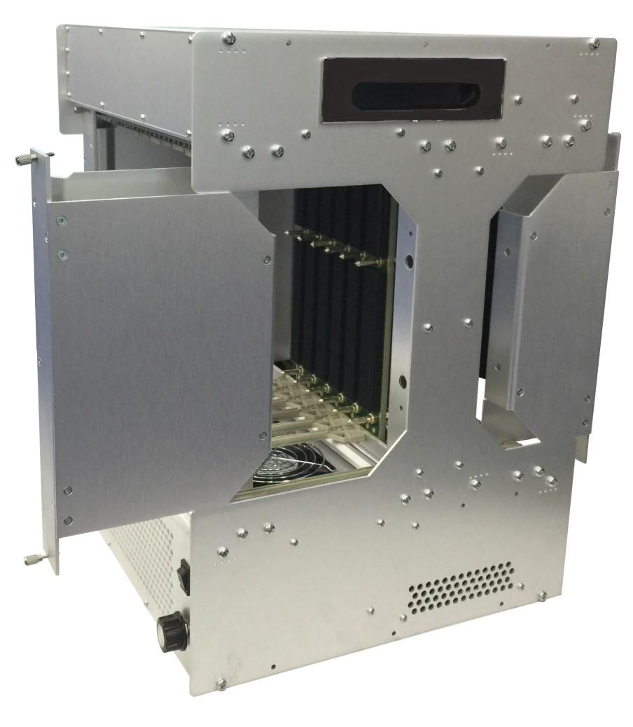 Pixus Technologies has various VPX backplanes sizes/configurations available. Rear Transition Module (RTM) slots can also be plugged into the open frame enclosure.