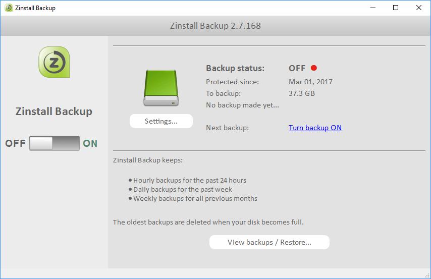 Once you have selected your backup storage location, just click Turn Backup On to start your backup.