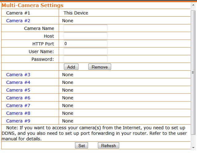 Multi- Camera If you have multiple EasyCams installed at home and are using MS Internet Explorer, you can view multiple