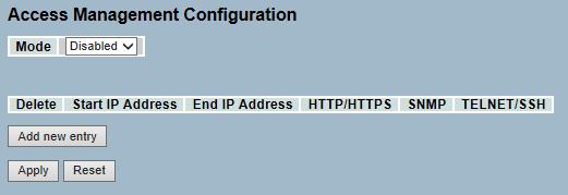 Chapter 4: Security Access Management Chapter 4 shows how to configure the access management table of the switch including HTTP/HTTPS, SNMP, and TELNET/SSH.