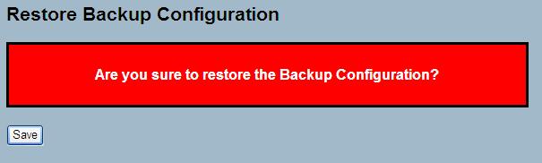 Restore User This section describes how to restore users information back to the switch. Any current configuration files will be restored via XML format.