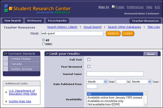 Teacher Resources Search To create a Teacher Resources Search: 1. From the Teacher Resources Search Screen, enter your search terms in the Find fields.