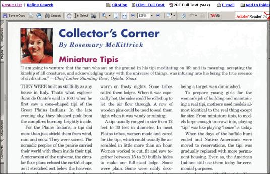 PDF Full Text View When the PDF view is displayed, the article opens in the Adobe Acrobat Reader. To print the article, use the print capability available from the Reader.