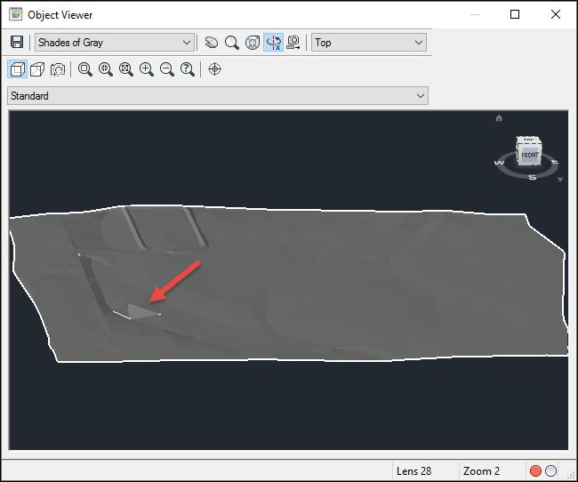 5.1.7 Viewing the Surface Chapter: Building a Survey Quality Surface The Object Viewer is a separate window that will allow you to view a selected object or objects in 3D and rotate them in real-time.