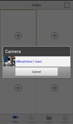please go to Camera page and add camera.) 2 Choose an online camera.