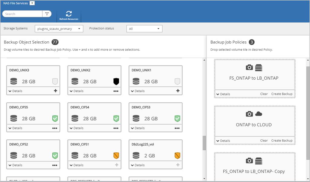 62 Data Fabric Solution for Cloud Backup Workflow Guide Using SnapCenter 1. From the SnapCenter left navigation pane, click Resources. 2.