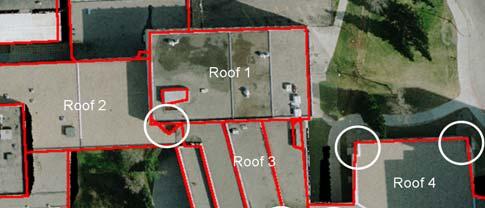 Figure 14. Projected rooftop boundaries onto the orthophoto Figure 12. Refined rooftop boundaries. Figure 13.