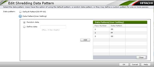 Item Data Pattern Random Data Define Data Add Description Type of data pattern: default data pattern or custom.