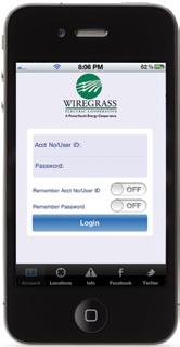 WEC smart phone app If you have a smart phone or tablet computer, you can access your Wiregrass Electric account from one of our native apps!