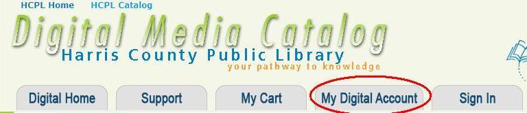 Clicking on "My ebookshelf" will bring up the titles you have checked out. Clicking on "Holds" lists the titles you have on hold.