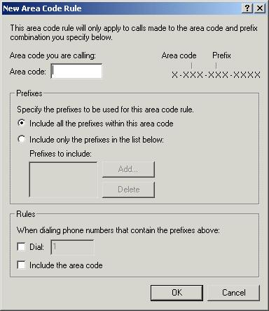 multiple area codes that are not long distance - by filling in the necessary information in the New/Edit Area Code Rule dialog box.