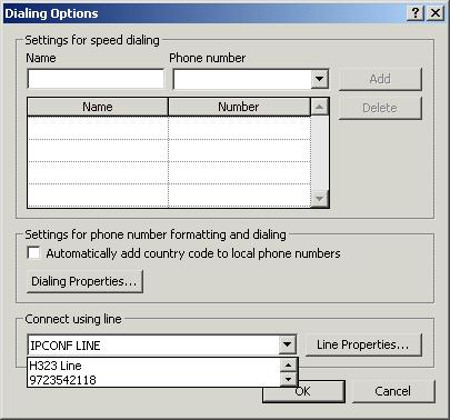 7. Select your telephone number and click OK to return to the New Call dialog box. 8. You may call this contact or close the New Call dialog box.
