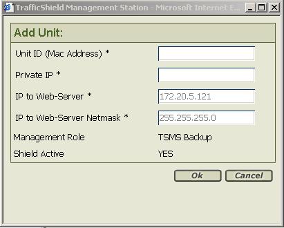Configuration Configuring units manually To manually reconfigure the TrafficShield system using the Installation wizard, select Administration > Configuration > System and click the icon.