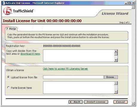 To download the license automatically from the F5 server, select Automatic and then click Next. You will be asked to supply your registration key. 5.