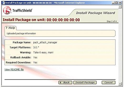 Step 2: Package Information uploaded and displayed Fill in the fields as indicated: Package Name