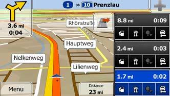 This feature displays a new button on the map when you are driving on motorways.