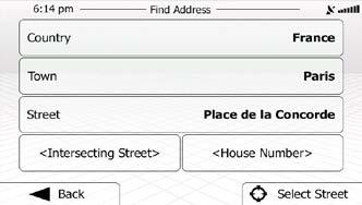 The most likely street name is always shown in the input field. To accept it, tap.