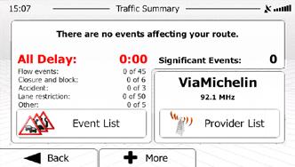 If public Traffic data is broadcast at your location, the software automatically takes into account the traffic events received. You do not need to set anything in the program.
