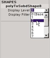 Figure 1-93. In selecting Display Levels using the Channel Box, we must first select the subdivision surface or its components (vertices, etc.