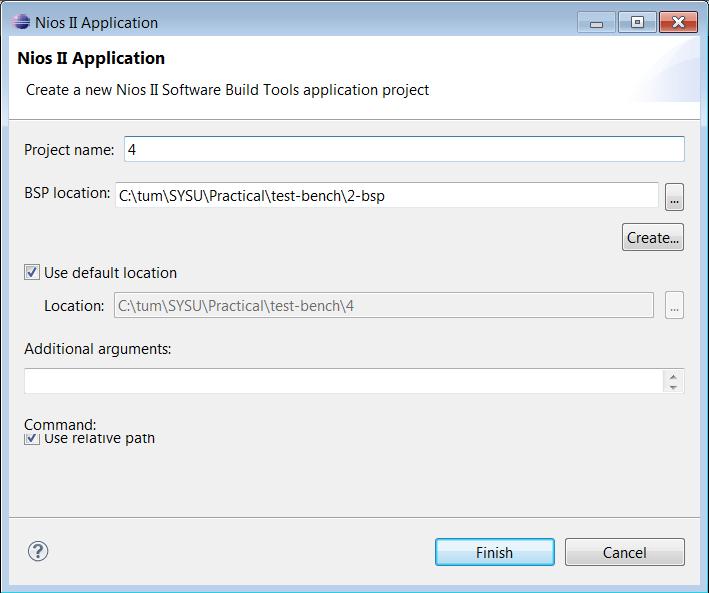 Figure 8: Application creation wizard from