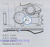 When the exposure compensation dial is set to a position other than "0", the A.B.C. mode is established on the basis of the compensation value being set.