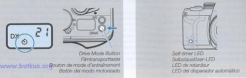 Using the Self-Timer 1 Set the drive mode button to select the 1 self-timer mode ". For details, see section, "Drive Mode Button" on page 70.