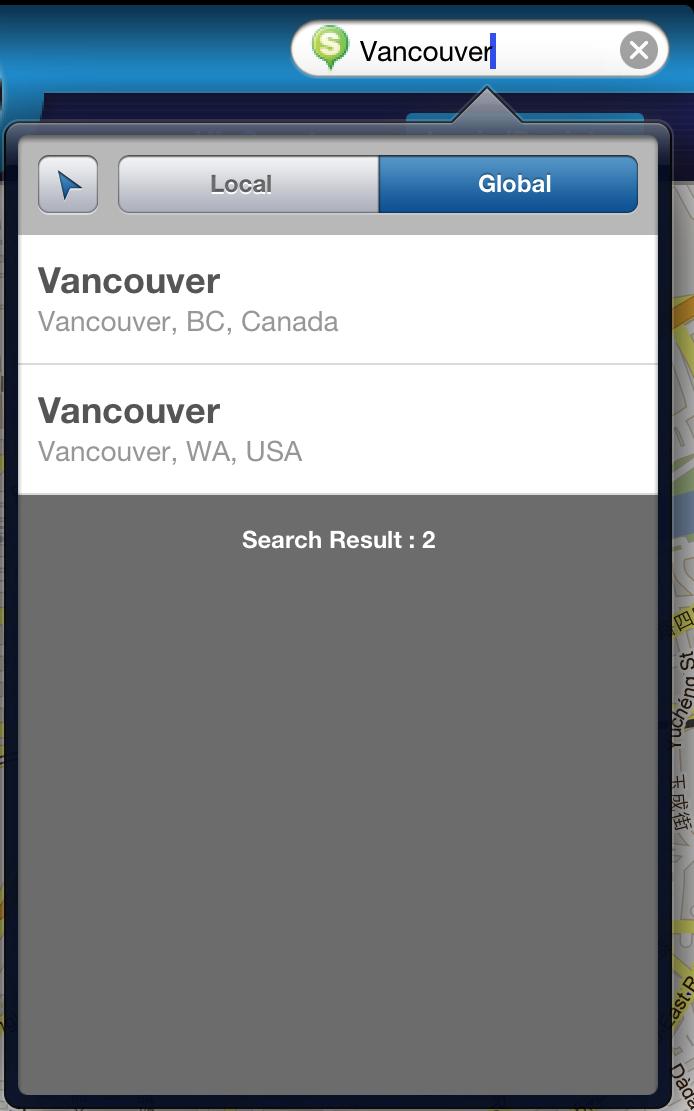 Searching for a Start Point Search anywhere in the world and use it