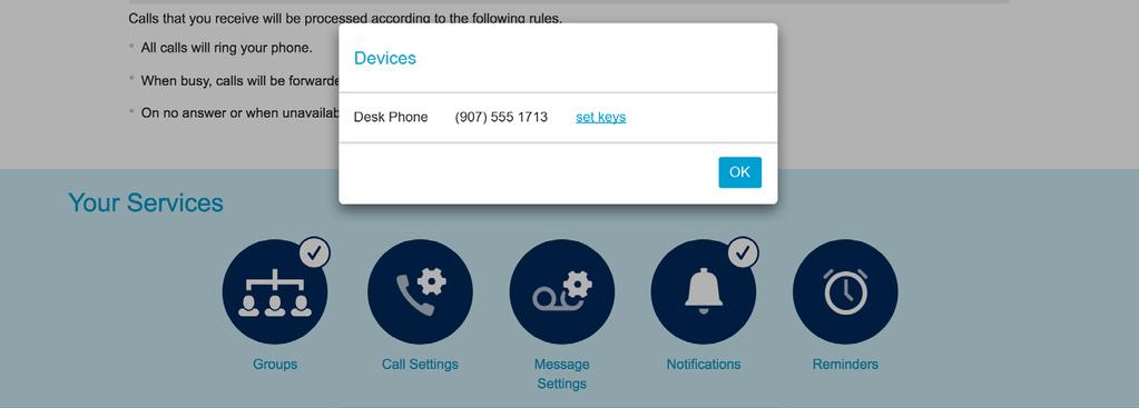 SETTINGS Make setting updates from the ONEplace home page: 1. Configure your phone by clicking Devices.