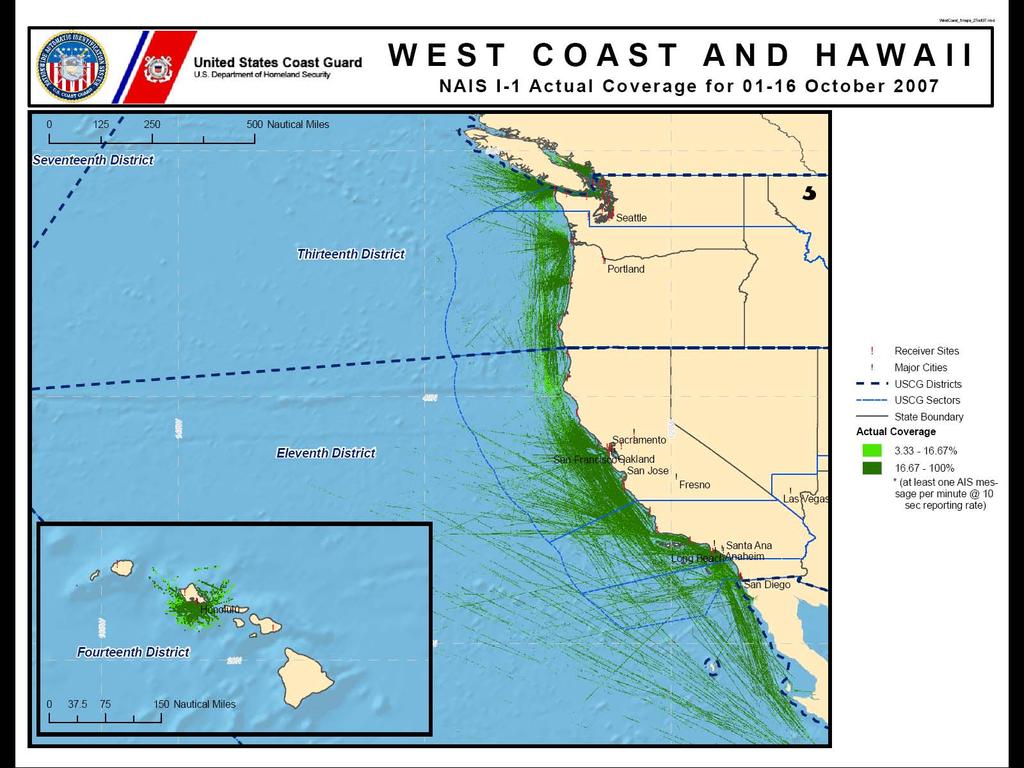 Increment 1 Received Tracks - Pacific Unclassified NAIS Overview