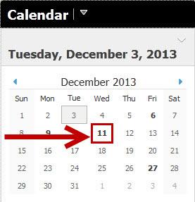 Figure 15 Note: If you do not see the calendar on your Course Homepage, click the expand button above the calendar date (See Figure 16).