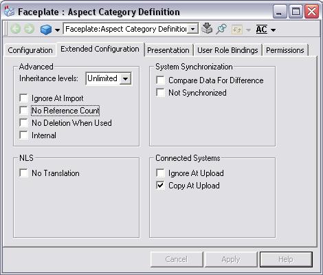 Upload Configuration Section 3 Configuration The aspect categories to upload are specified in the Aspect Category Definition aspect.