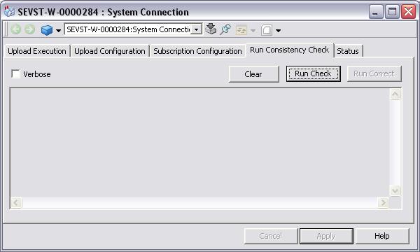 Section 3 Configuration Proxy Objects Figure 31. System Connection, Run Consistency Tab If any inconsistencies are found during the check, the Run Correct button is enabled.