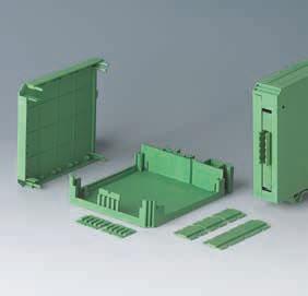 5 x 82 x 90 Modular design. For plug headers (ideally 5.0 mm pitch, max 12 pin). Unused terminal areas can be closed with push-in side walls, either with ventilation slots or without.